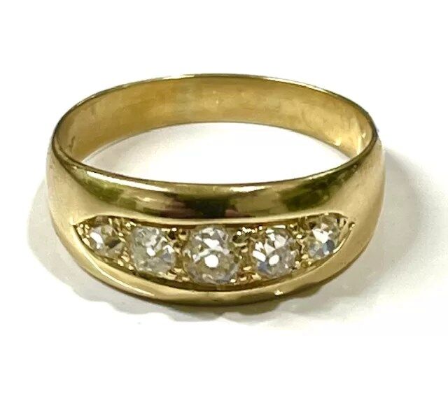SOLD Antique 18ct Gold Diamond Five Stone Ring